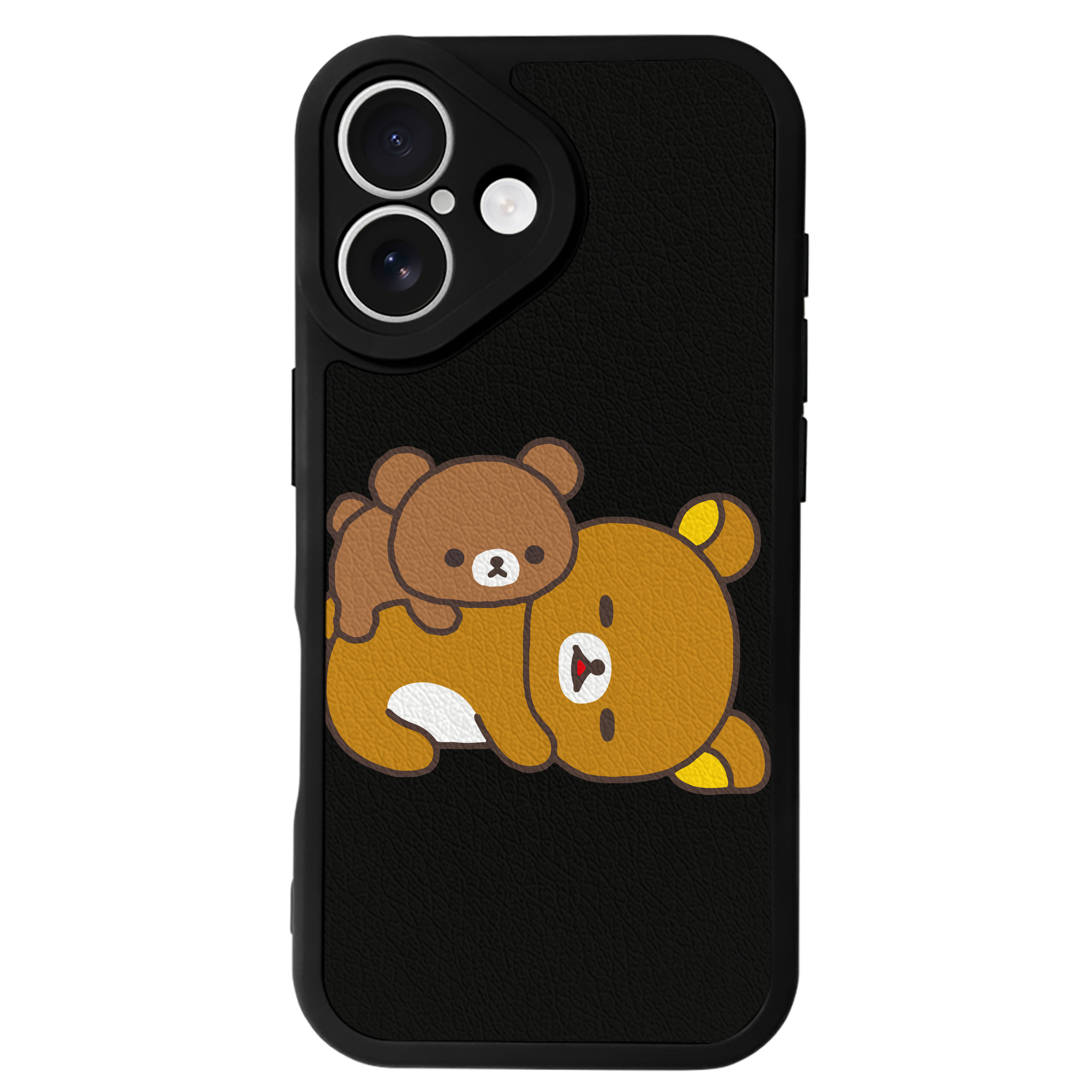 （画像用） リラックマ リラックマ キイロイトリ Rilakkuma Korilakkuma Kiiroitori 【iPhone 16シリーズ対応】シリコンスマホケース（レザー調） 材質：シリコン
